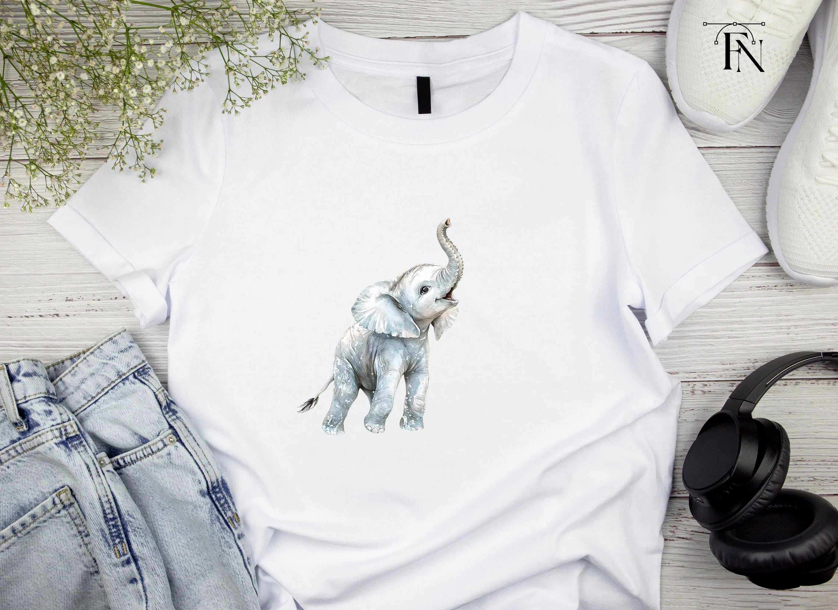 Adorable Baby Elephant Clipart Bundle