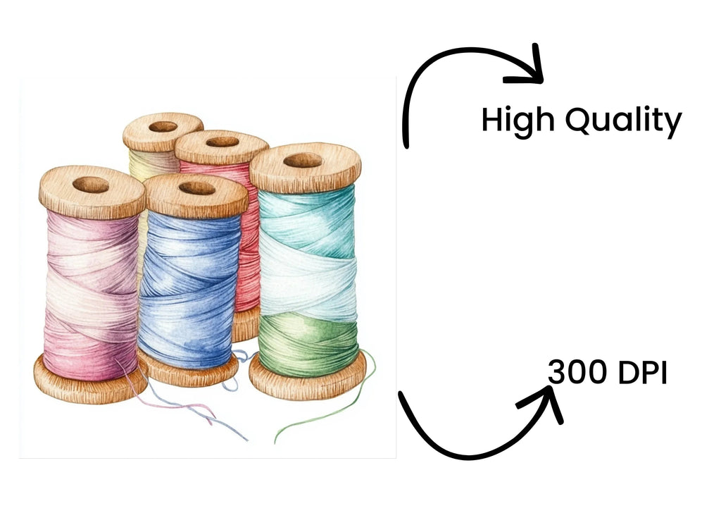 Colorful Sewing Thread Clipart Bundle