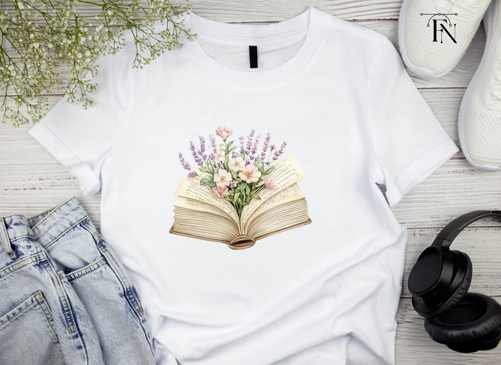 Open Book with Lavender and Flowers Clipart Bundle