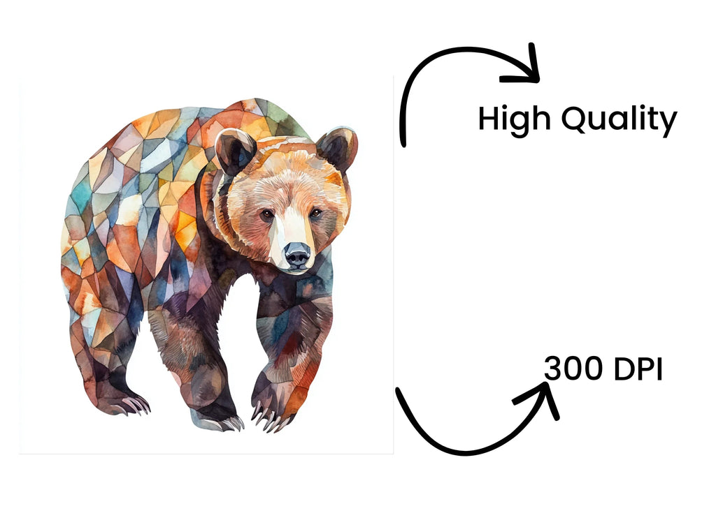 Geometric Bear Clipart Bundle