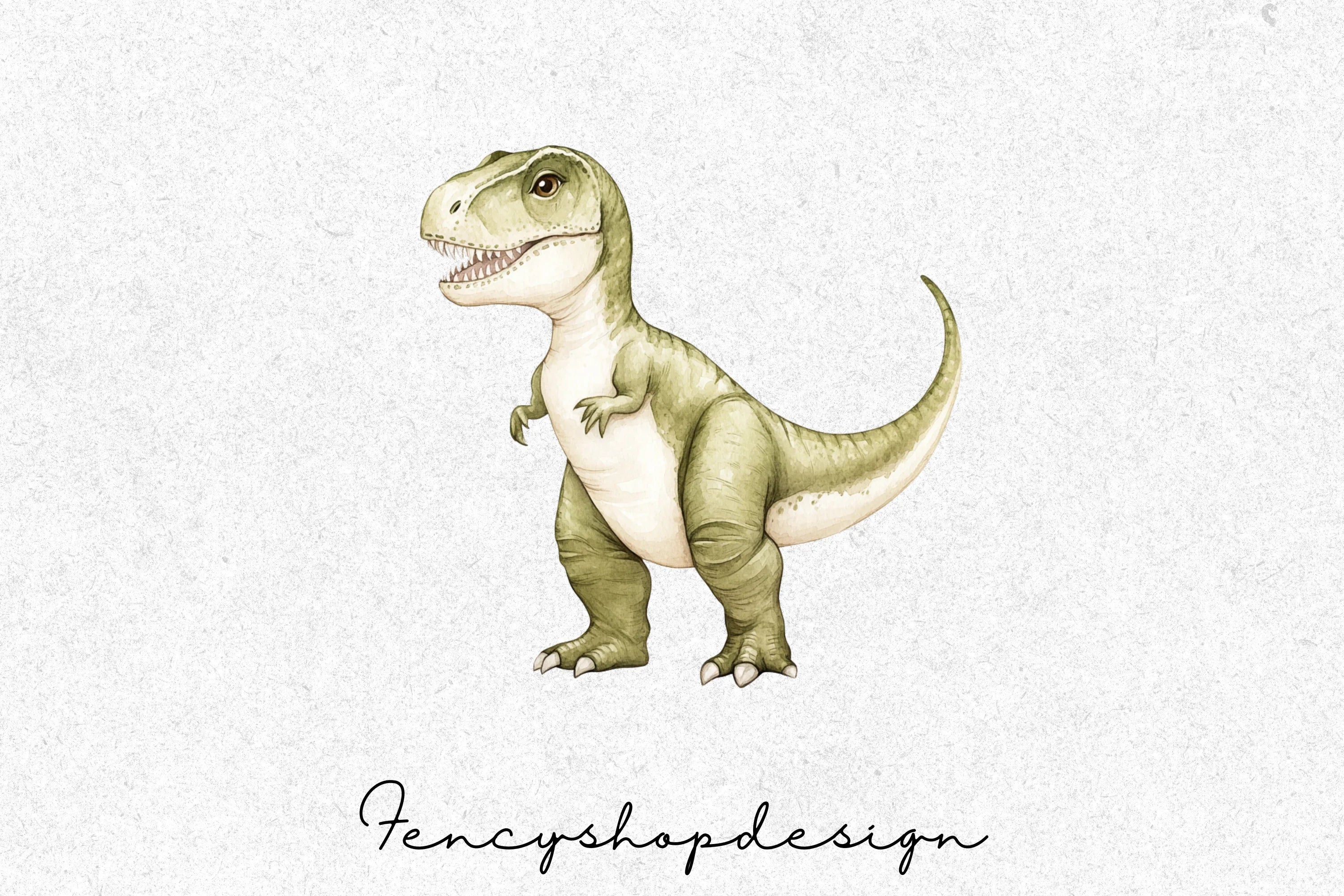 Cute Rex Dinosaur Clipart Bundle