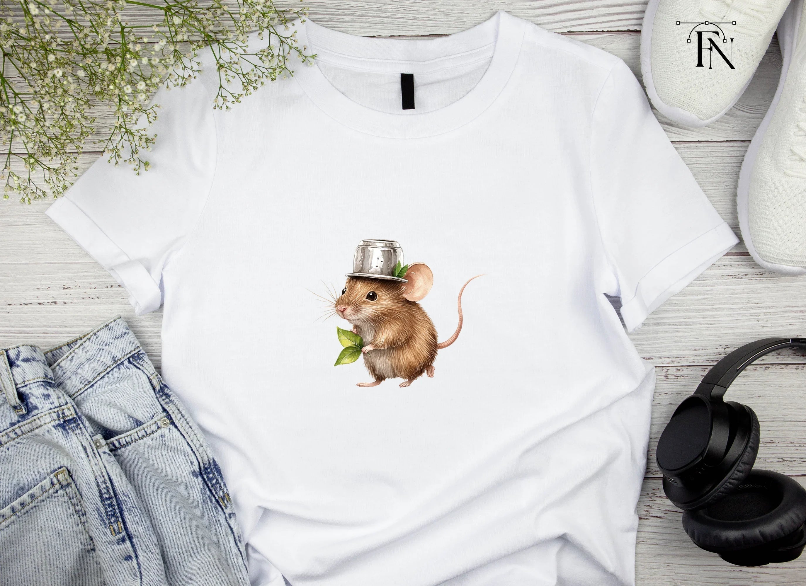 Cute Mice with Pot Helmets Clipart Bundle
