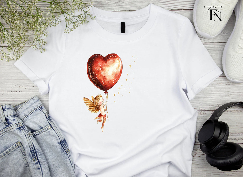 Flying Cupid Heart Balloon Clipart Bundle