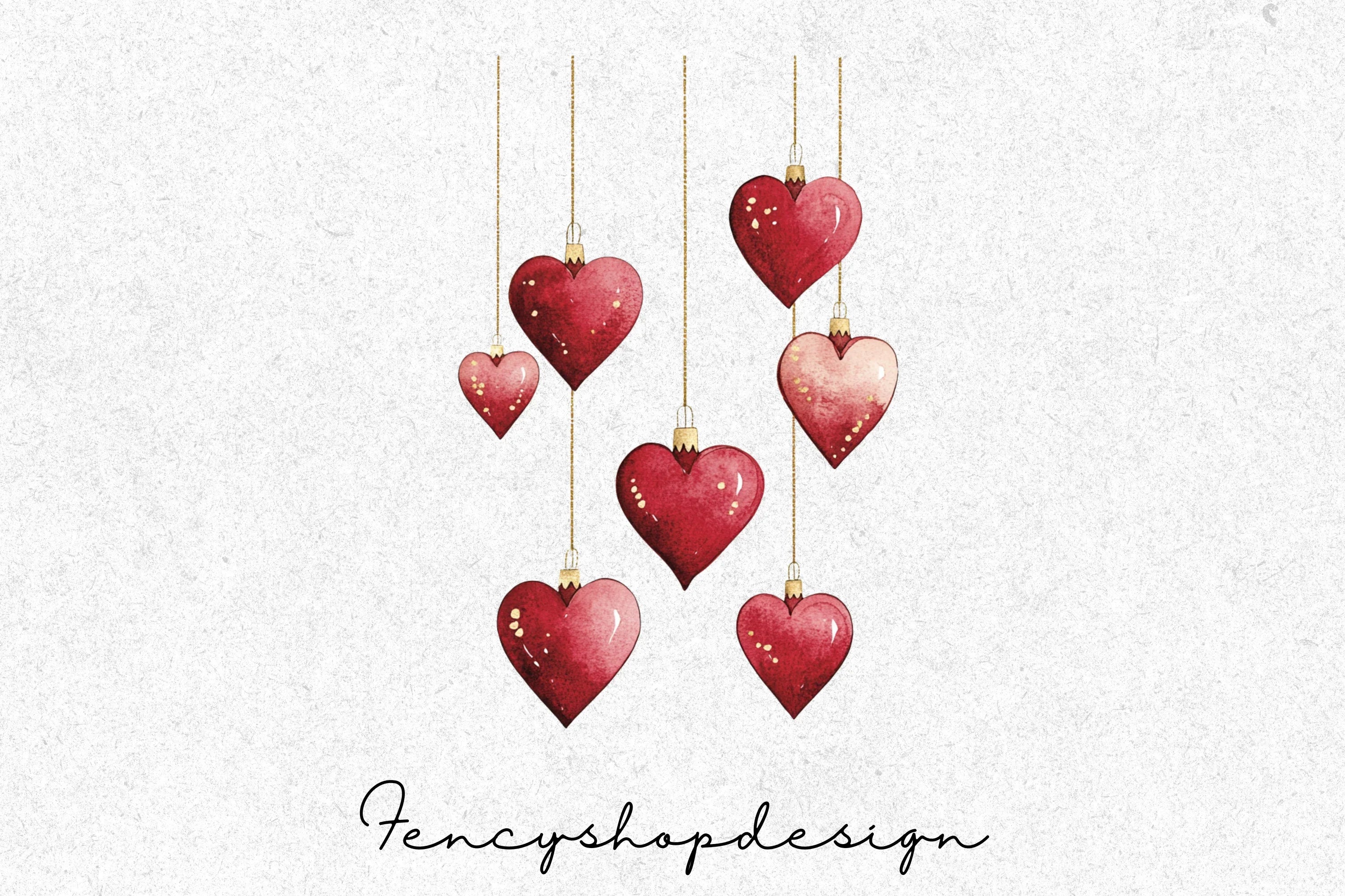Heart Ornaments Clipart Bundle