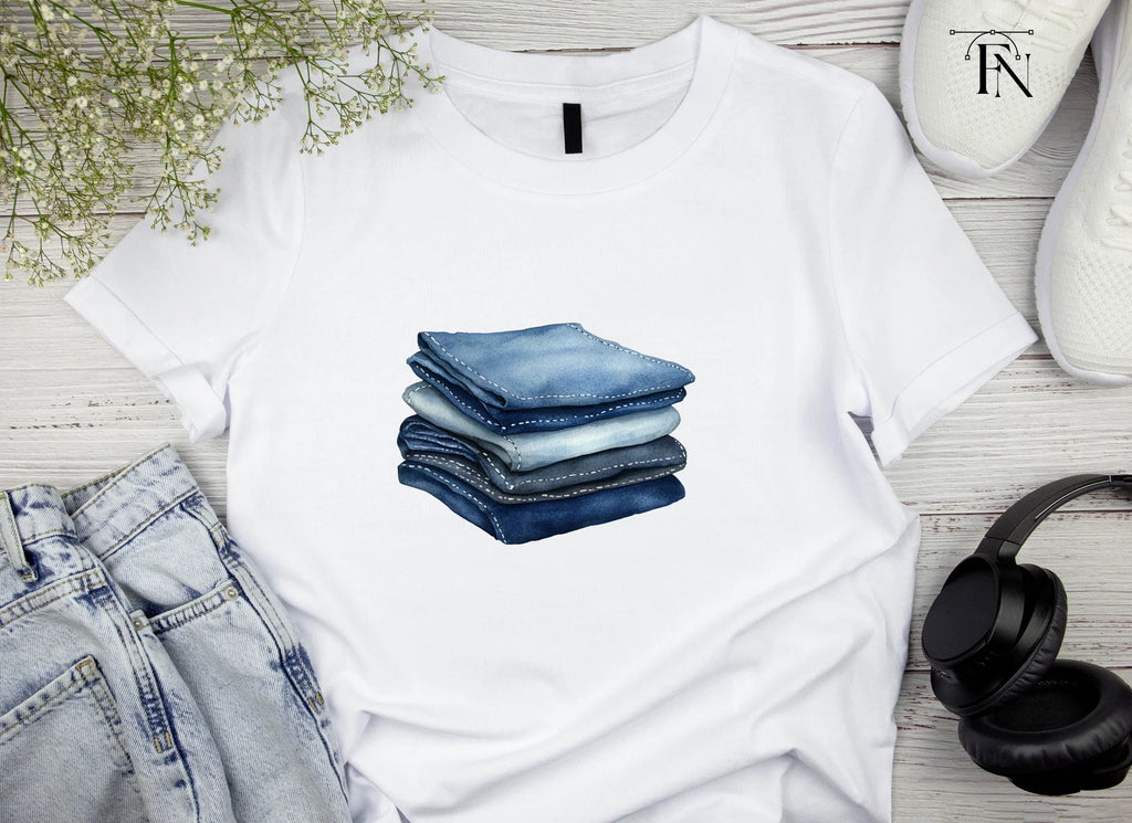 Stack of Folded Denim Clipart Bundle
