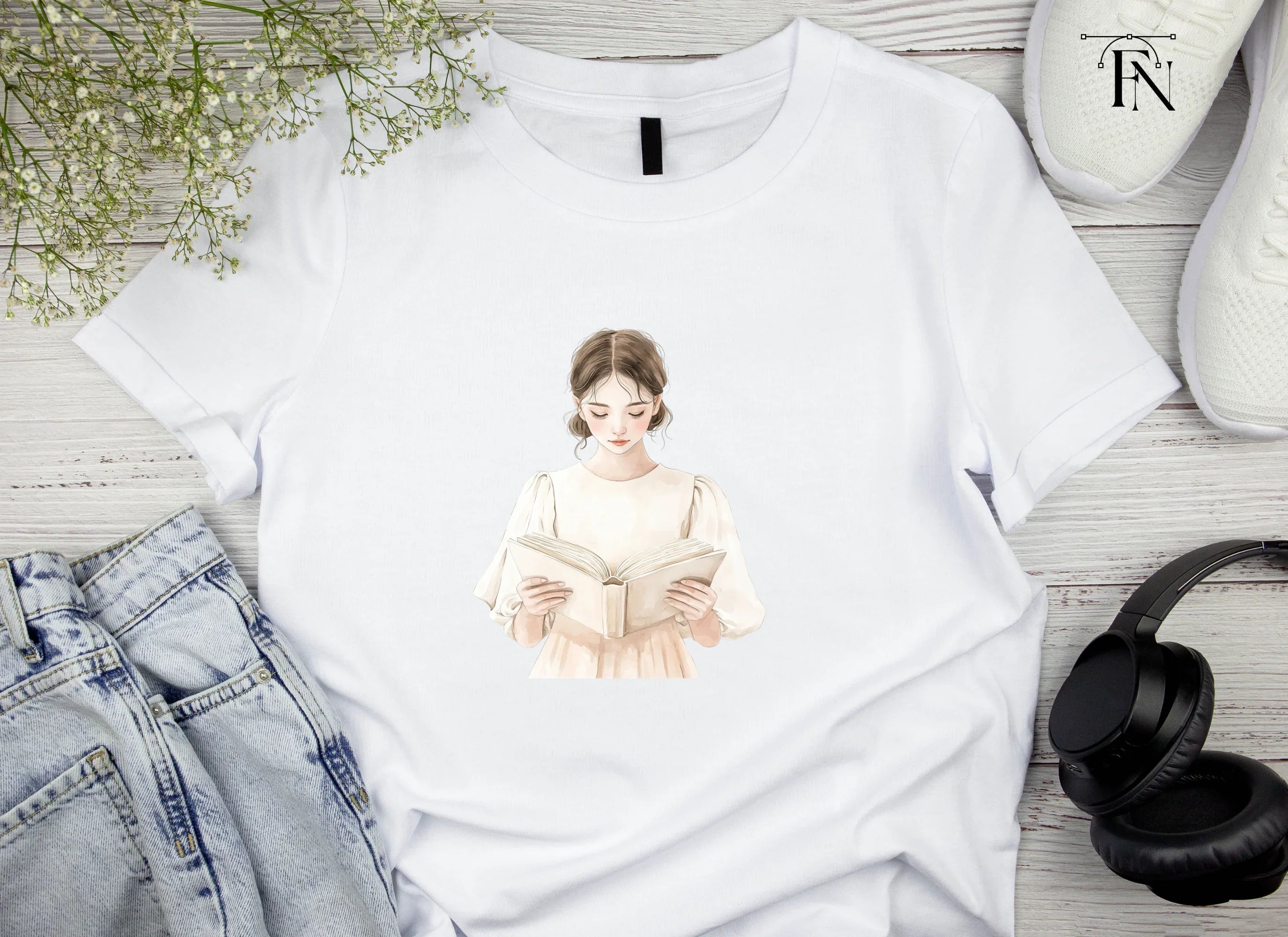 Elegant Women Reading Clipart Bundle
