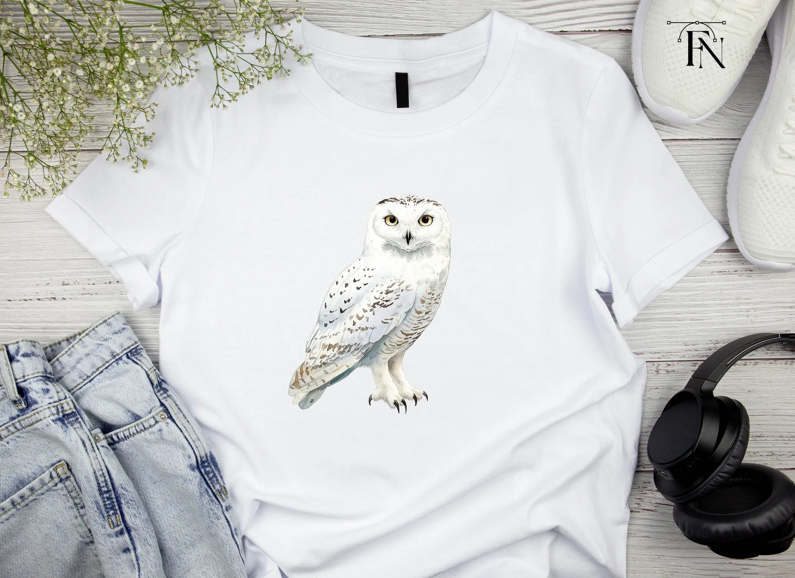 Elegant Snowy Owl Clipart Bundle