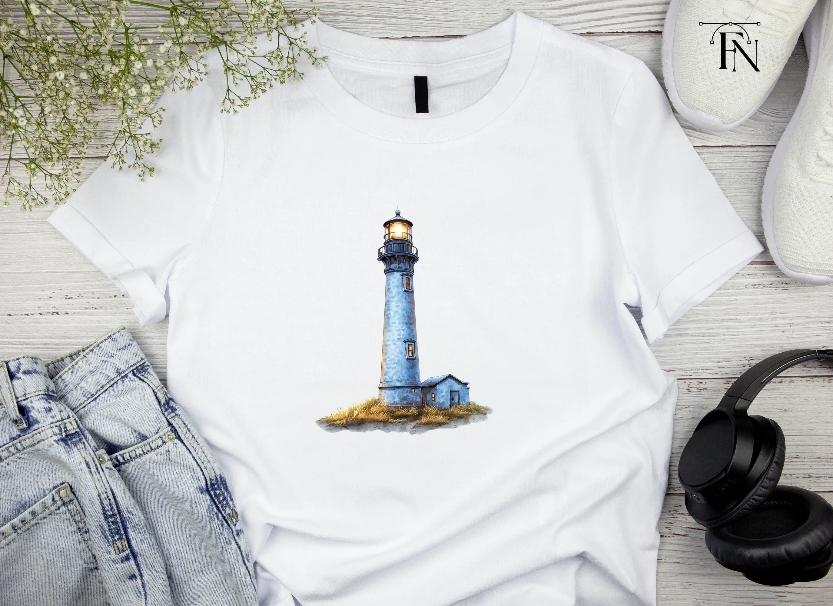 Coastal Lighthouse Illustration Clipart Bundle