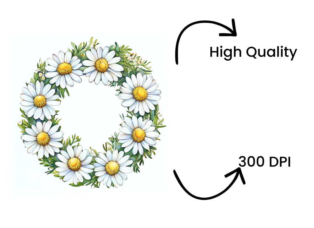 Daisy Wreaths Clipart Bundle