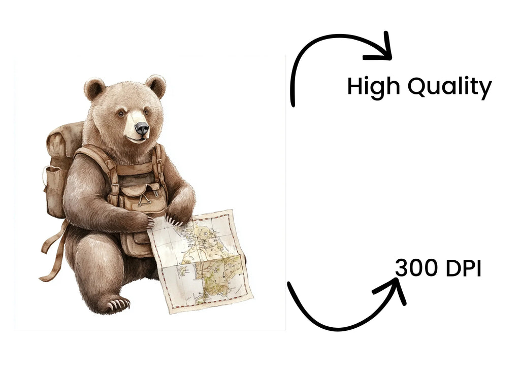 Bear Explorer Map Clipart Bundle