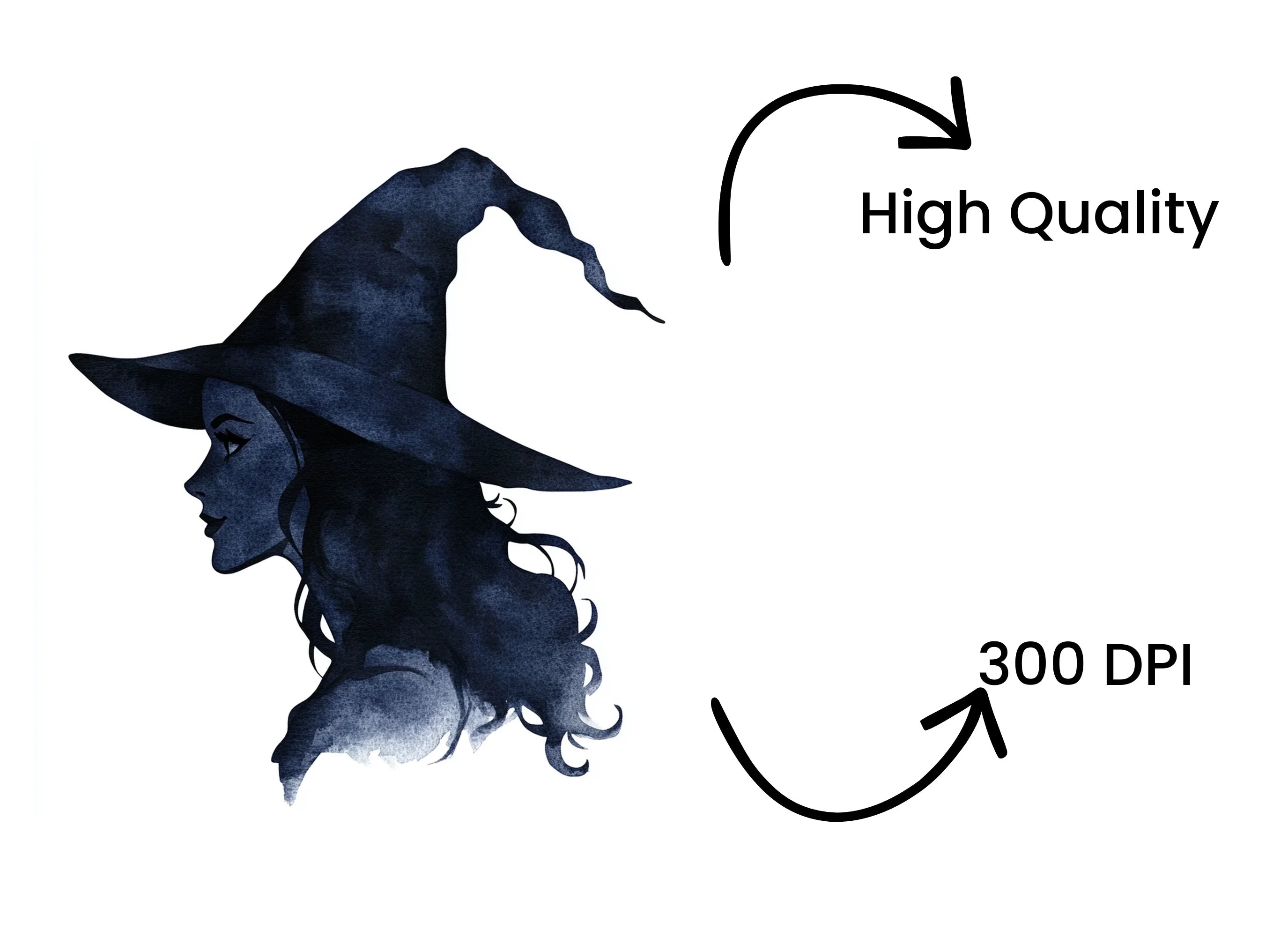 Mystical Witch Silhouette Clipart Bundle