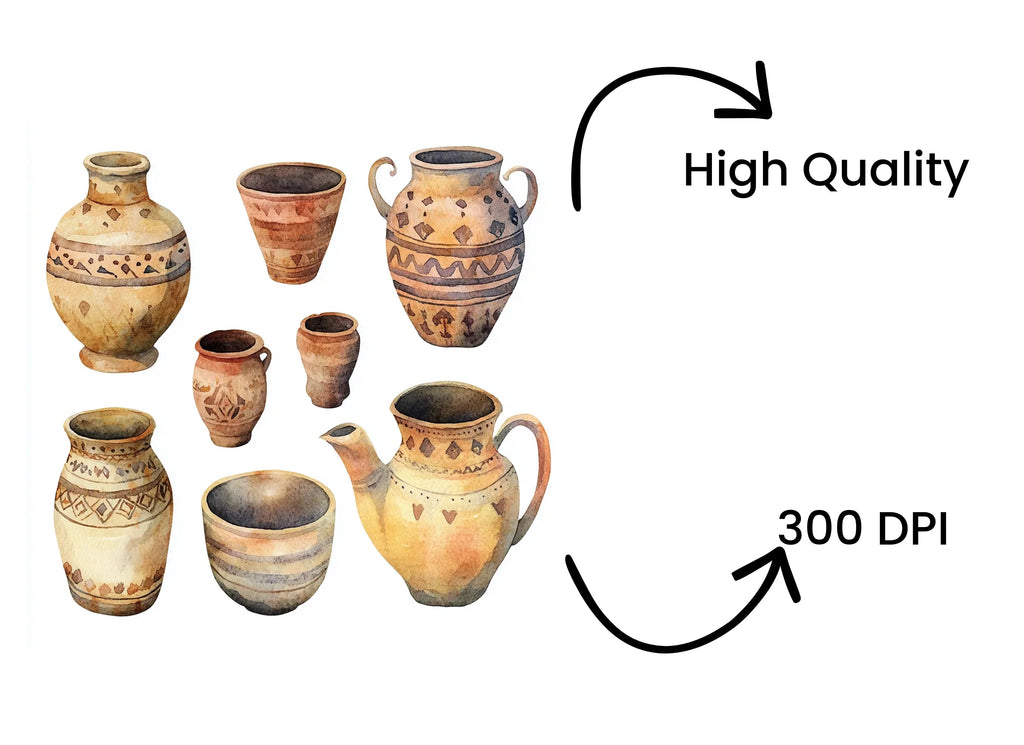 Ancient Pottery Clipart Bundle