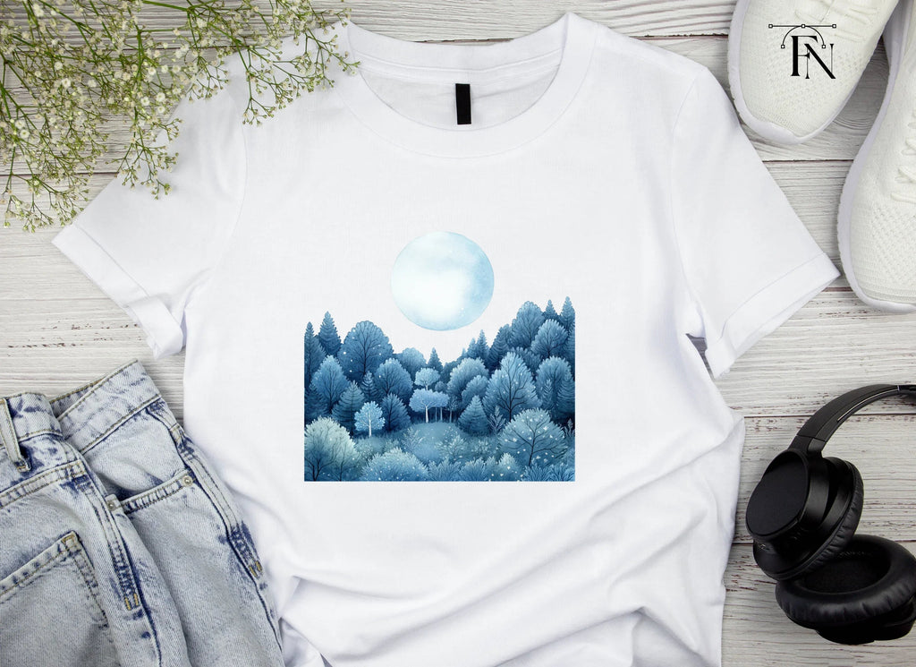 Winter Forest Moon Clipart Bundle