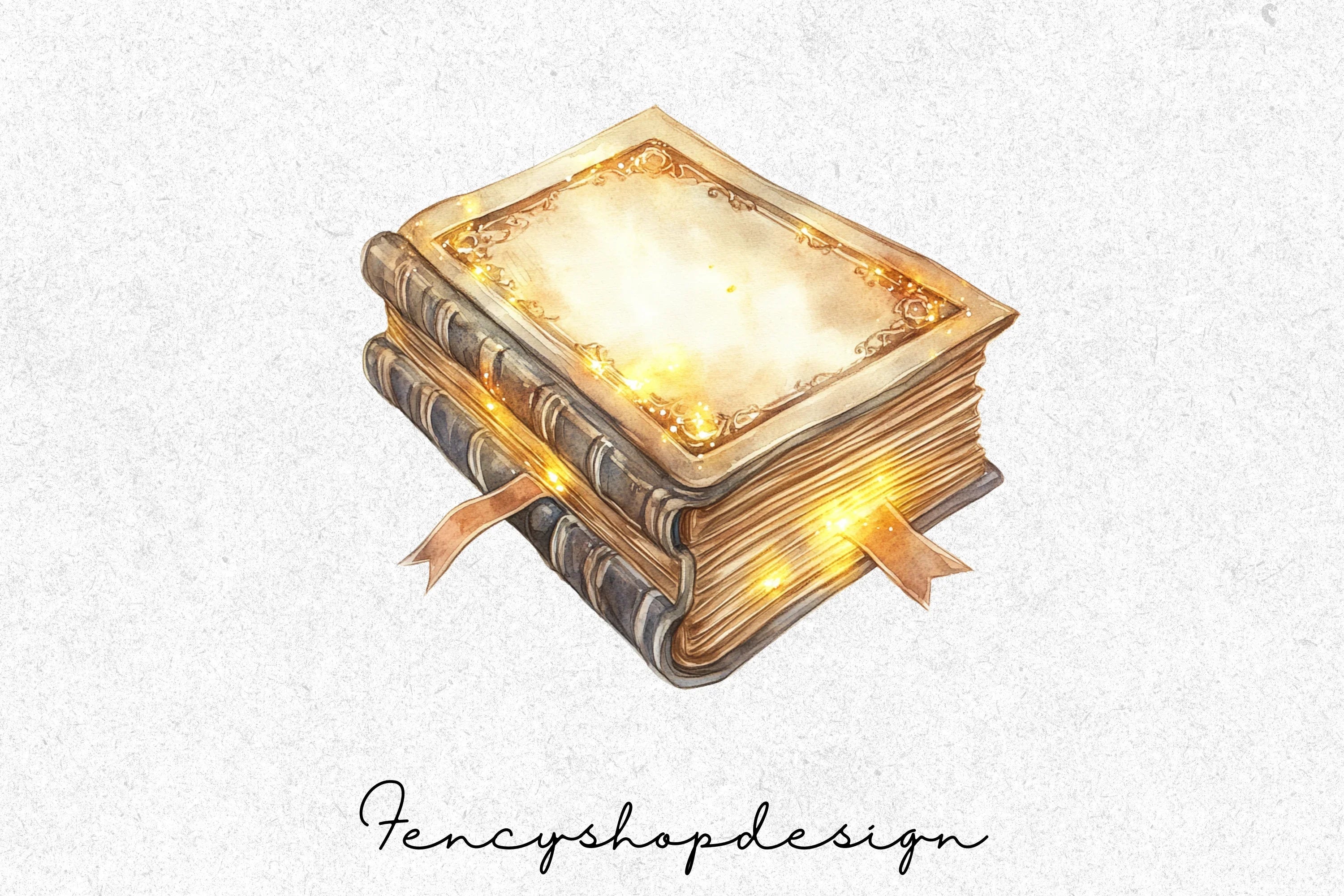 Enchanted Glowing Books Clipart Bundle