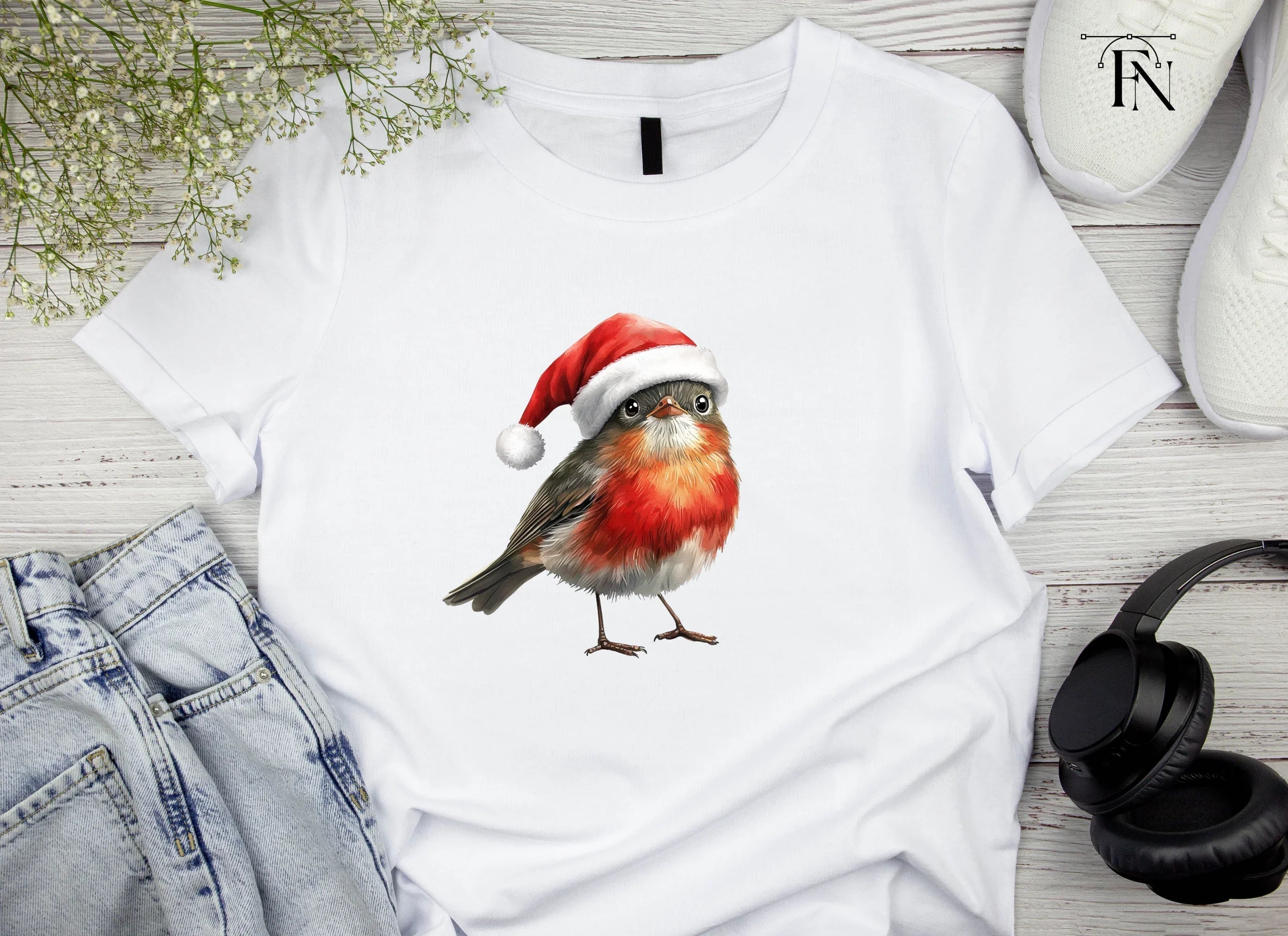 Christmas Robin Birds Clipart Bundle