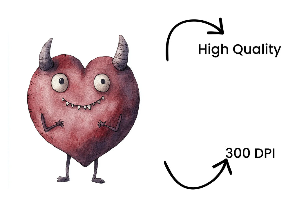Cute Devil Heart Clipart Bundle