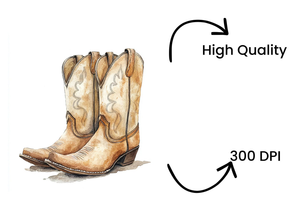 Classic Cowboy Boots Clipart Bundle