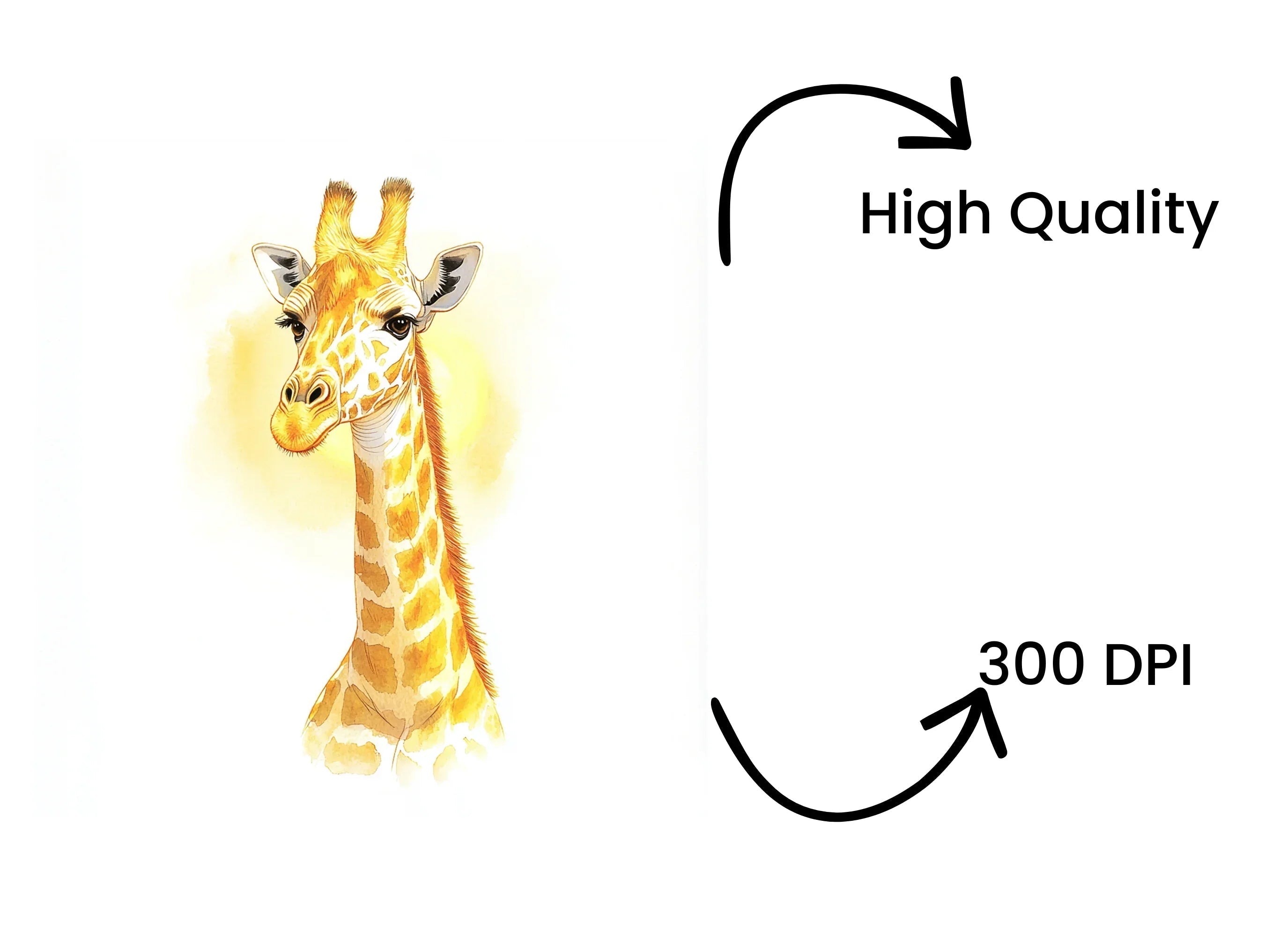 Radiant Giraffe Head Clipart Bundle