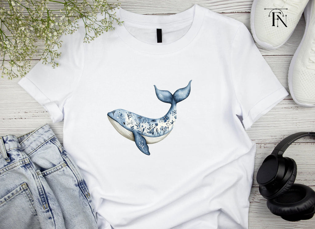Whale and Wildflower Clipart Bundle