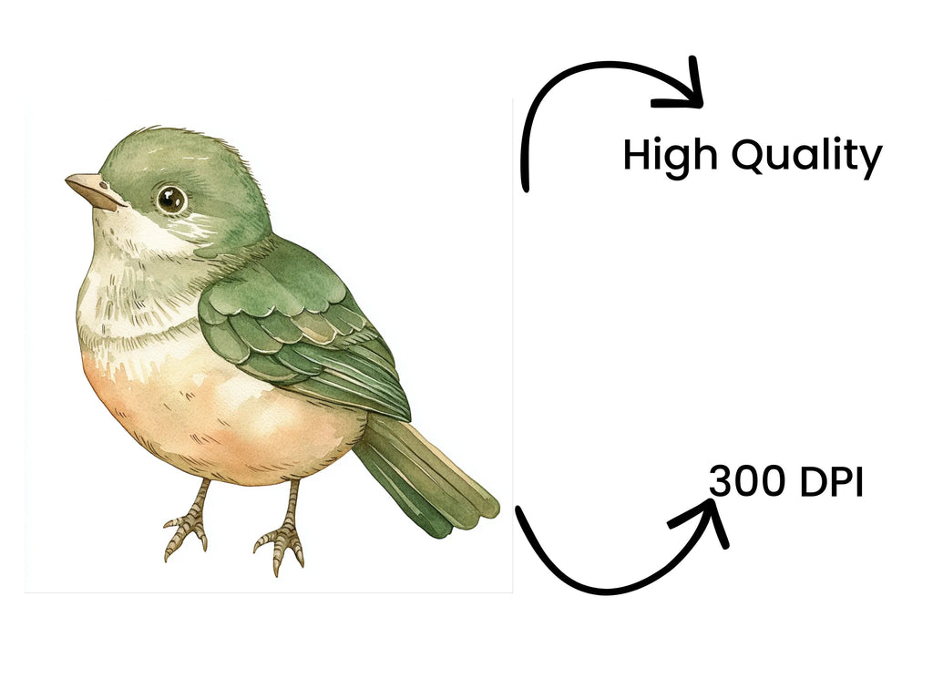 Green Birds Clipart Bundle