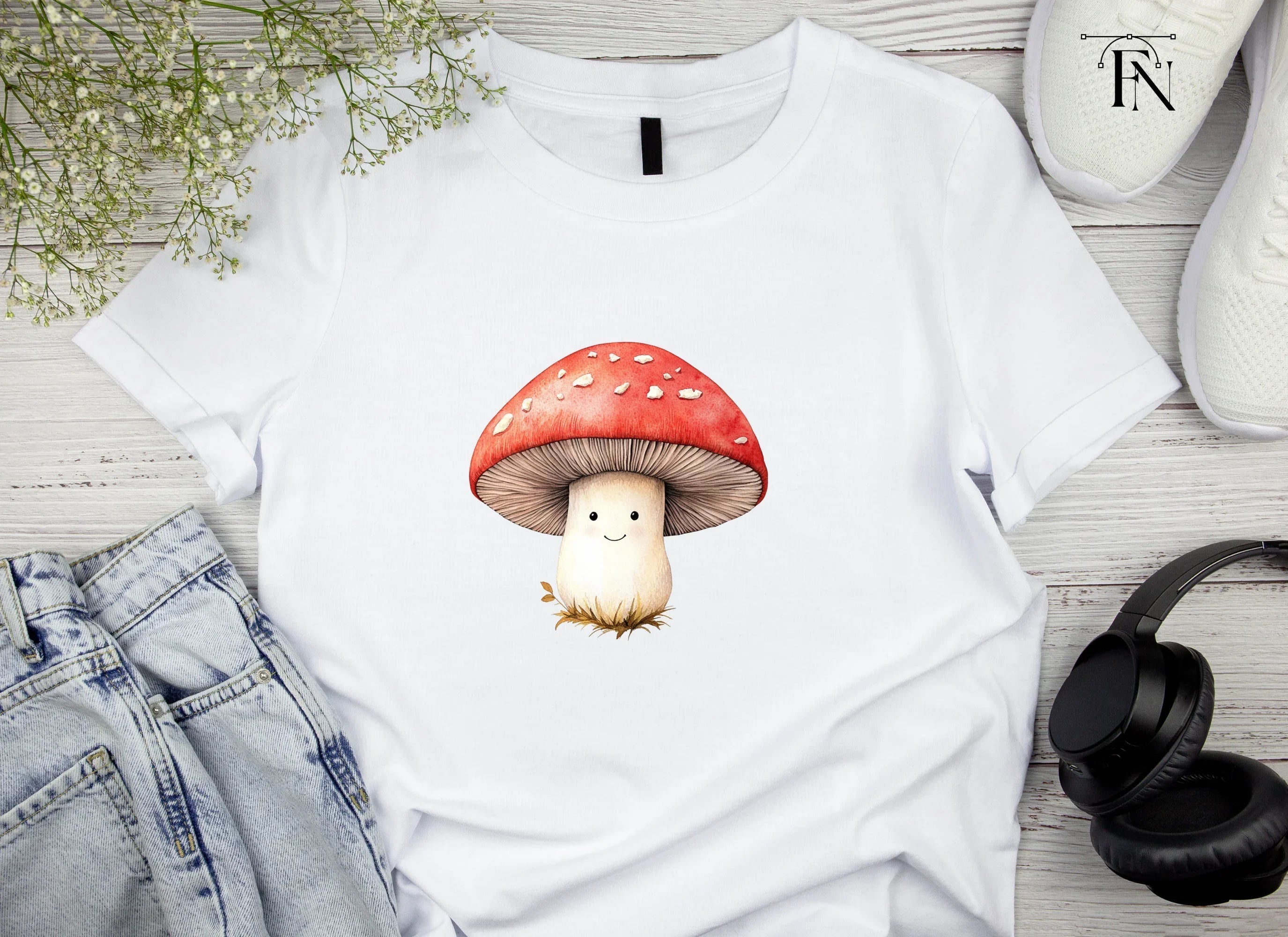 Cute Kawaii Mushroom Clipart Bundle