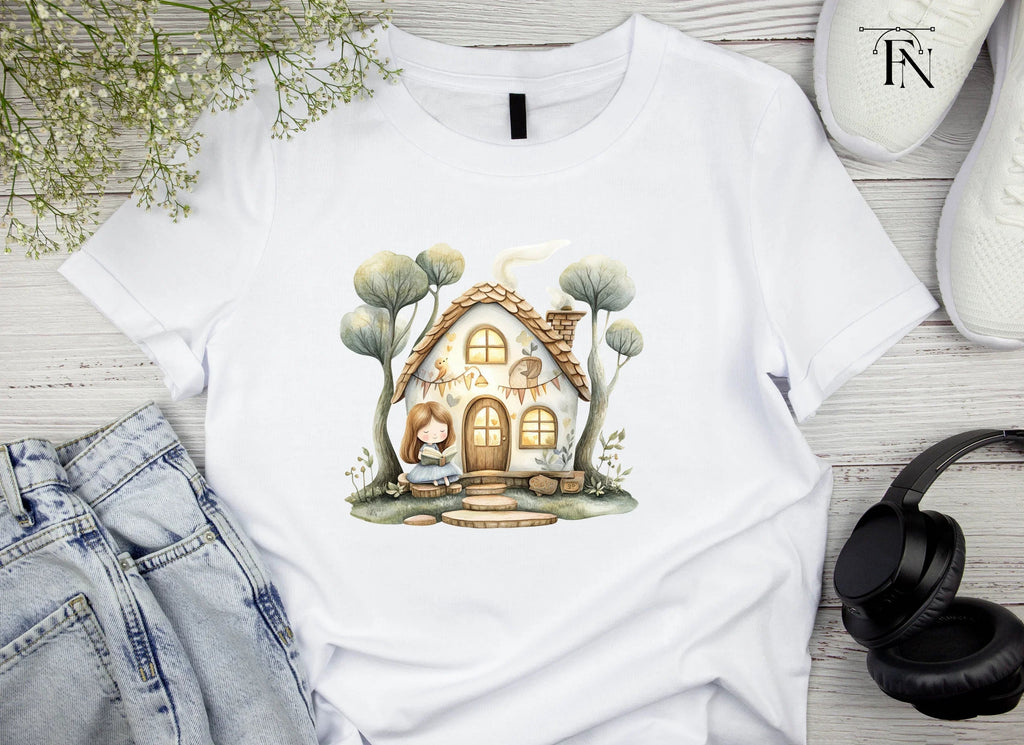 Cozy Cottage Girl Reading Clipart Bundle