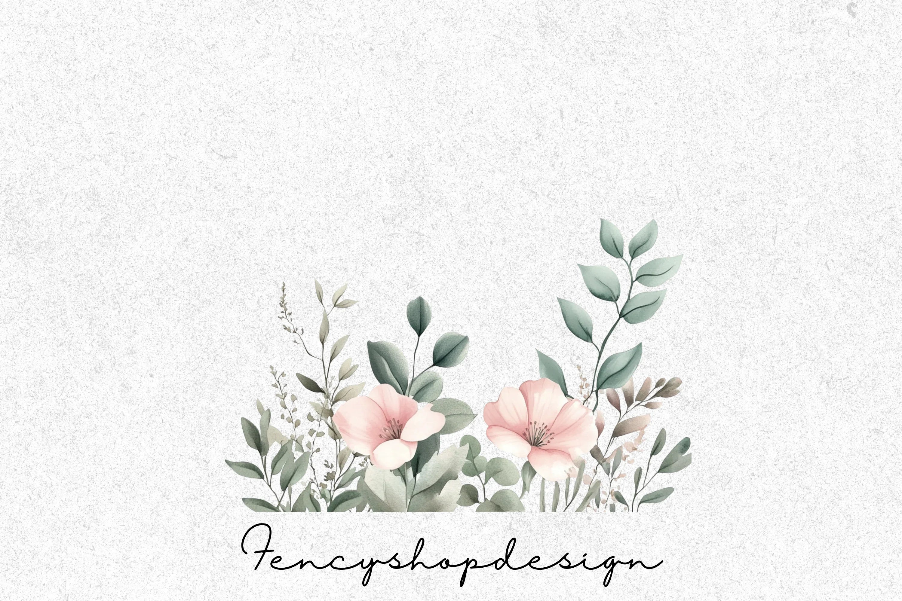 Floral Greenery Frames Clipart Bundle