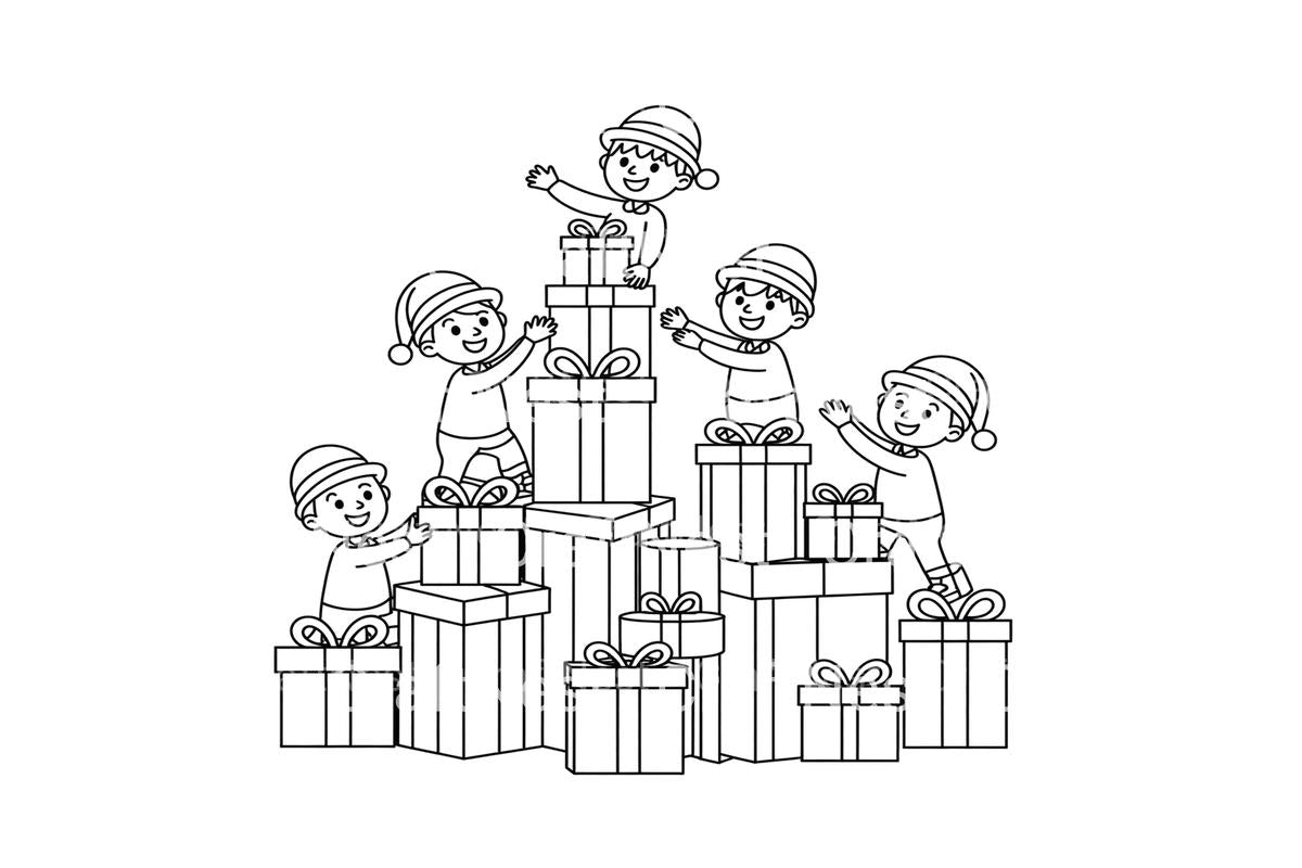 Kids With Gifts Coloring Books