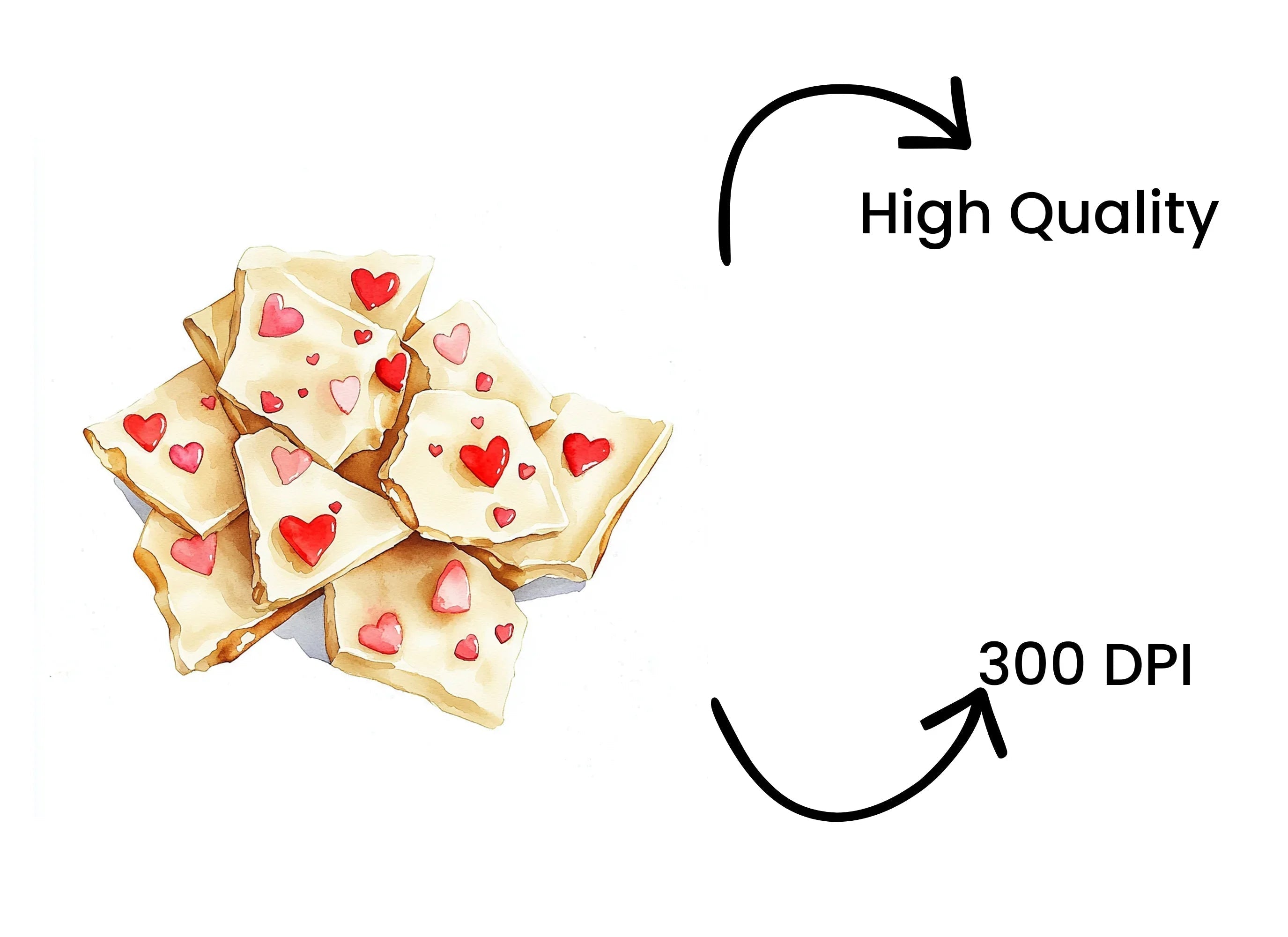 Heart Sprinkled White Chocolate Bark Clipart Bundle