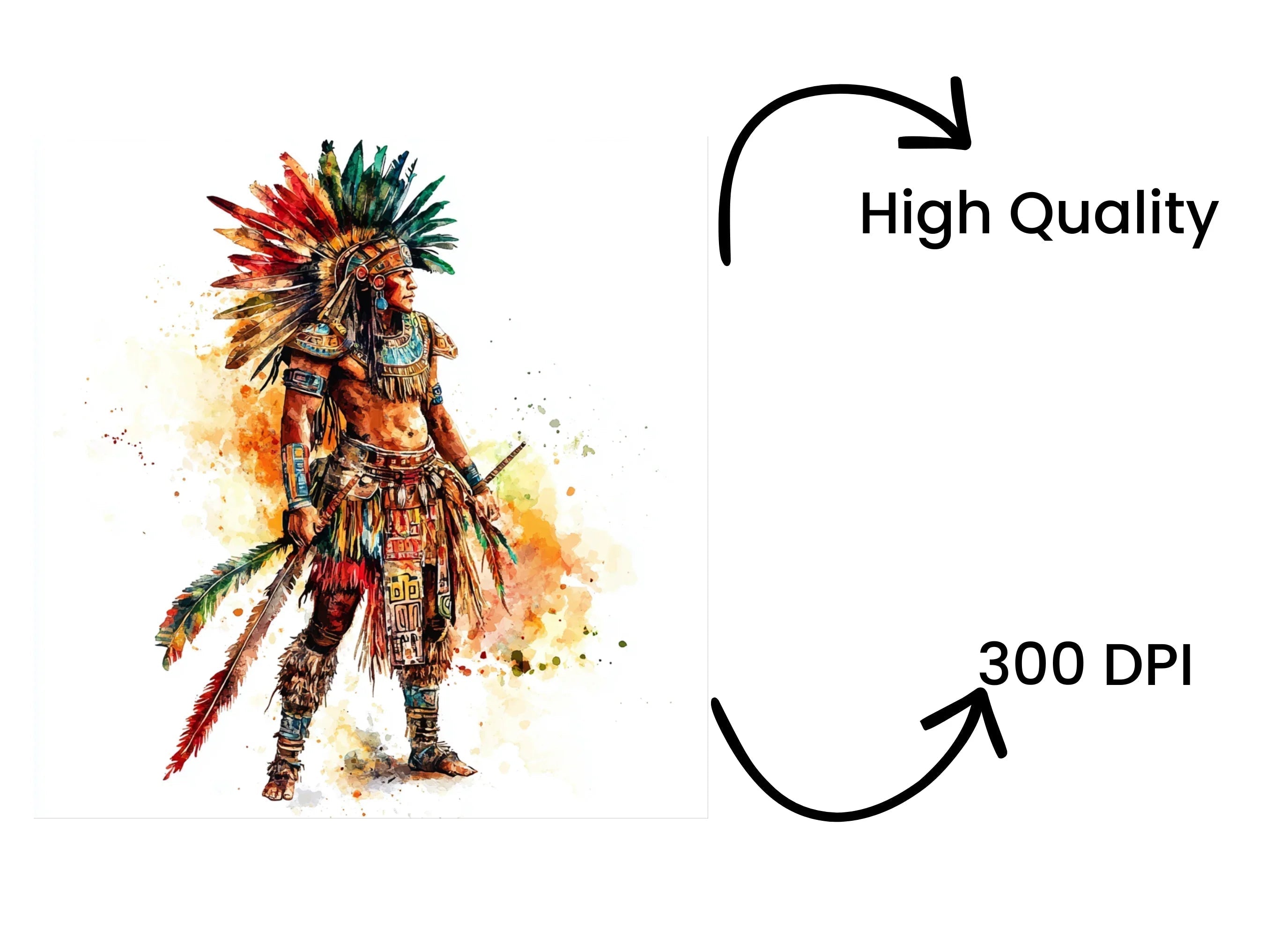 Warrior Feather Headdress Clipart Bundle