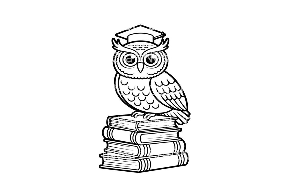 Cute Owl Graduates on Coloring BooksPlanner Coloring Books
