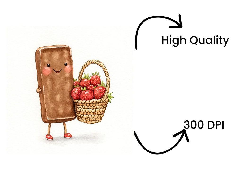 Cute Strawberry Chocolate Bar Clipart Bundle