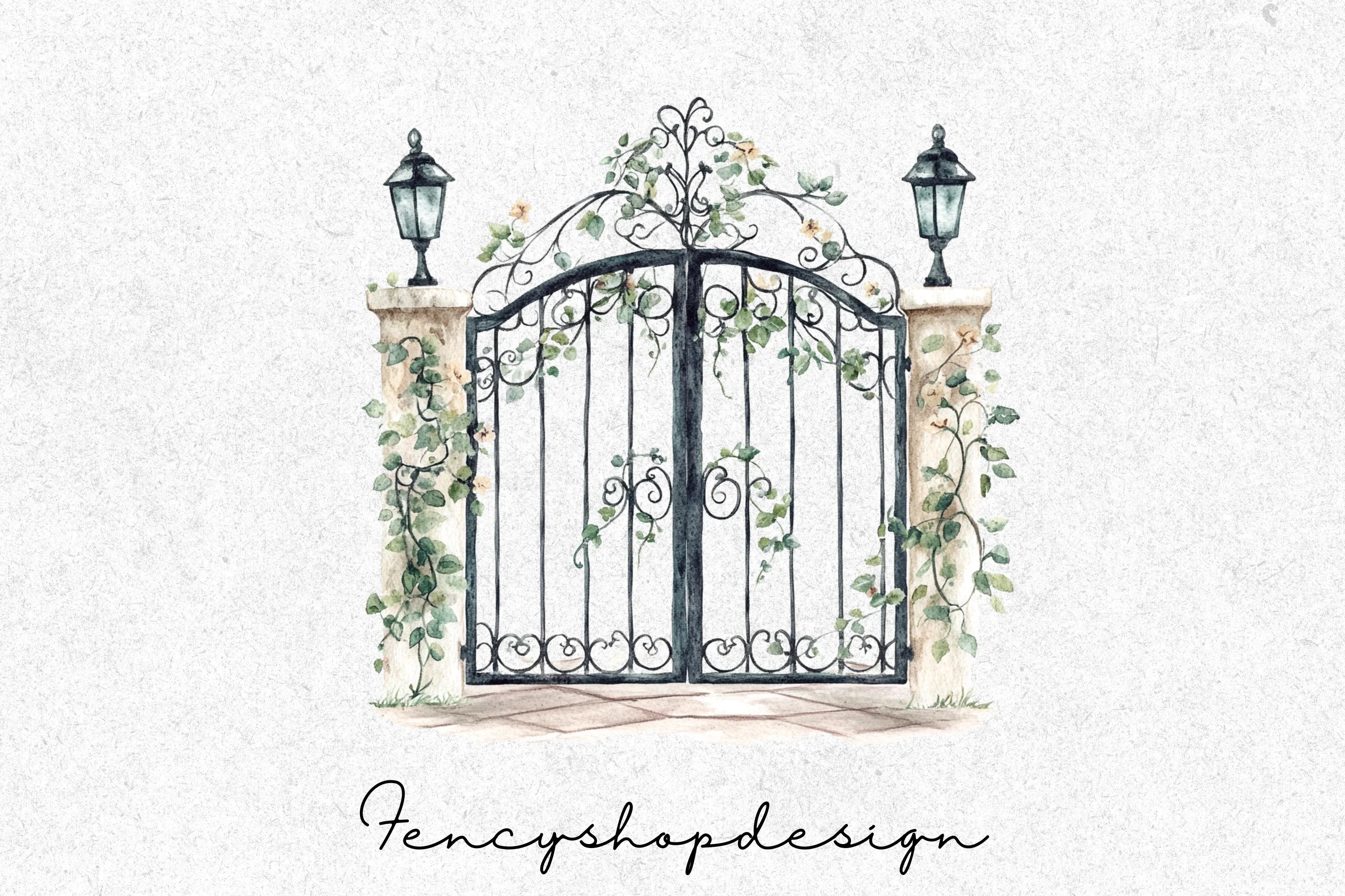 Elegant Ornate Gates Clipart Bundle