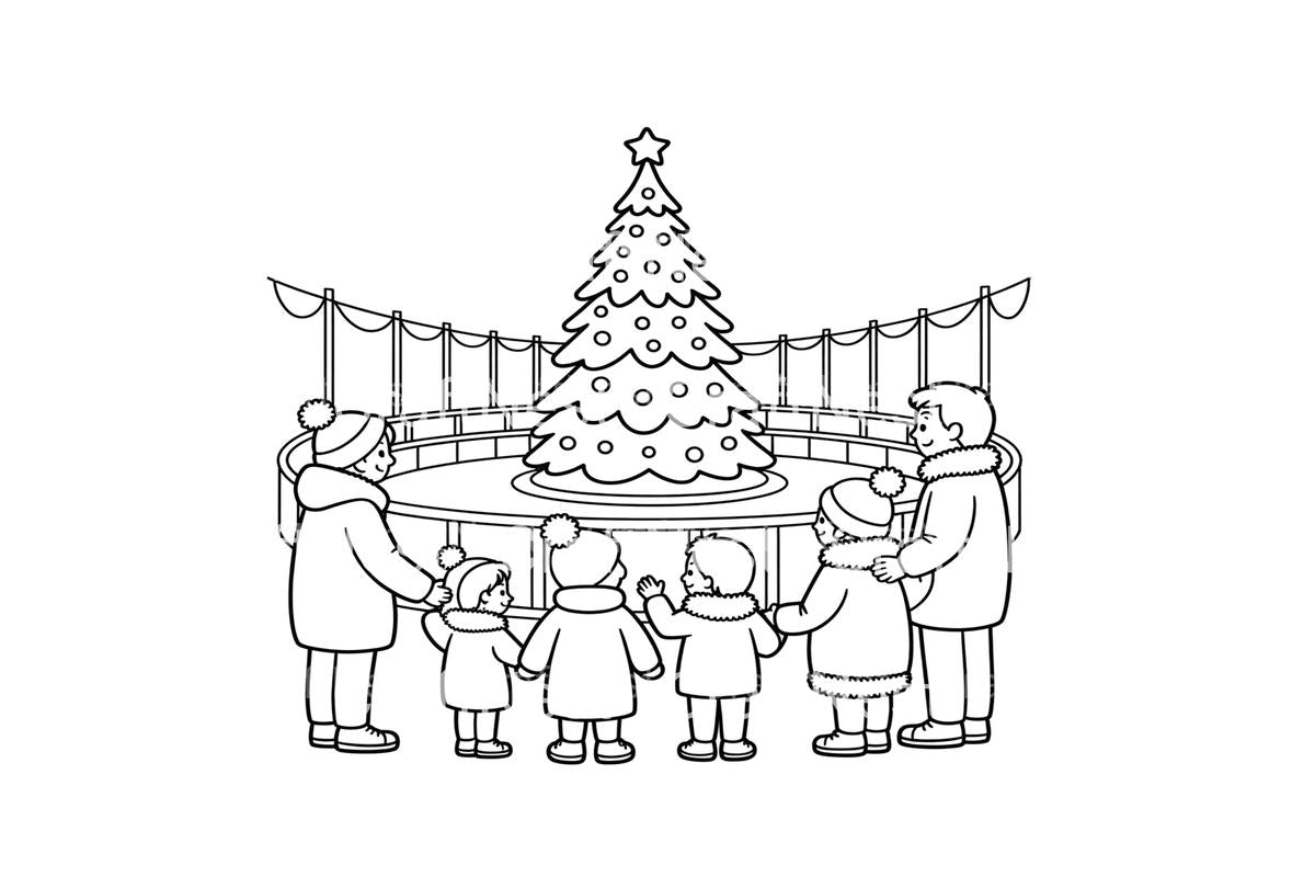 Christmas Tree Ice Rink Coloring Books