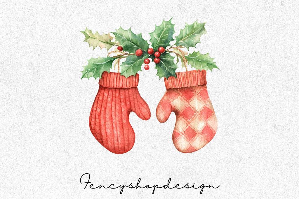 Winter Holiday Garlands Clipart Bundle