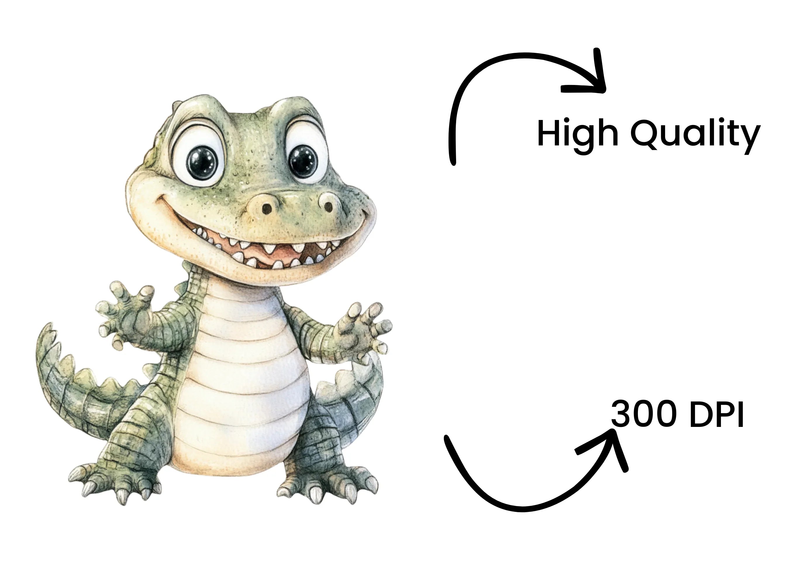 Cute Alligator Clipart Bundle