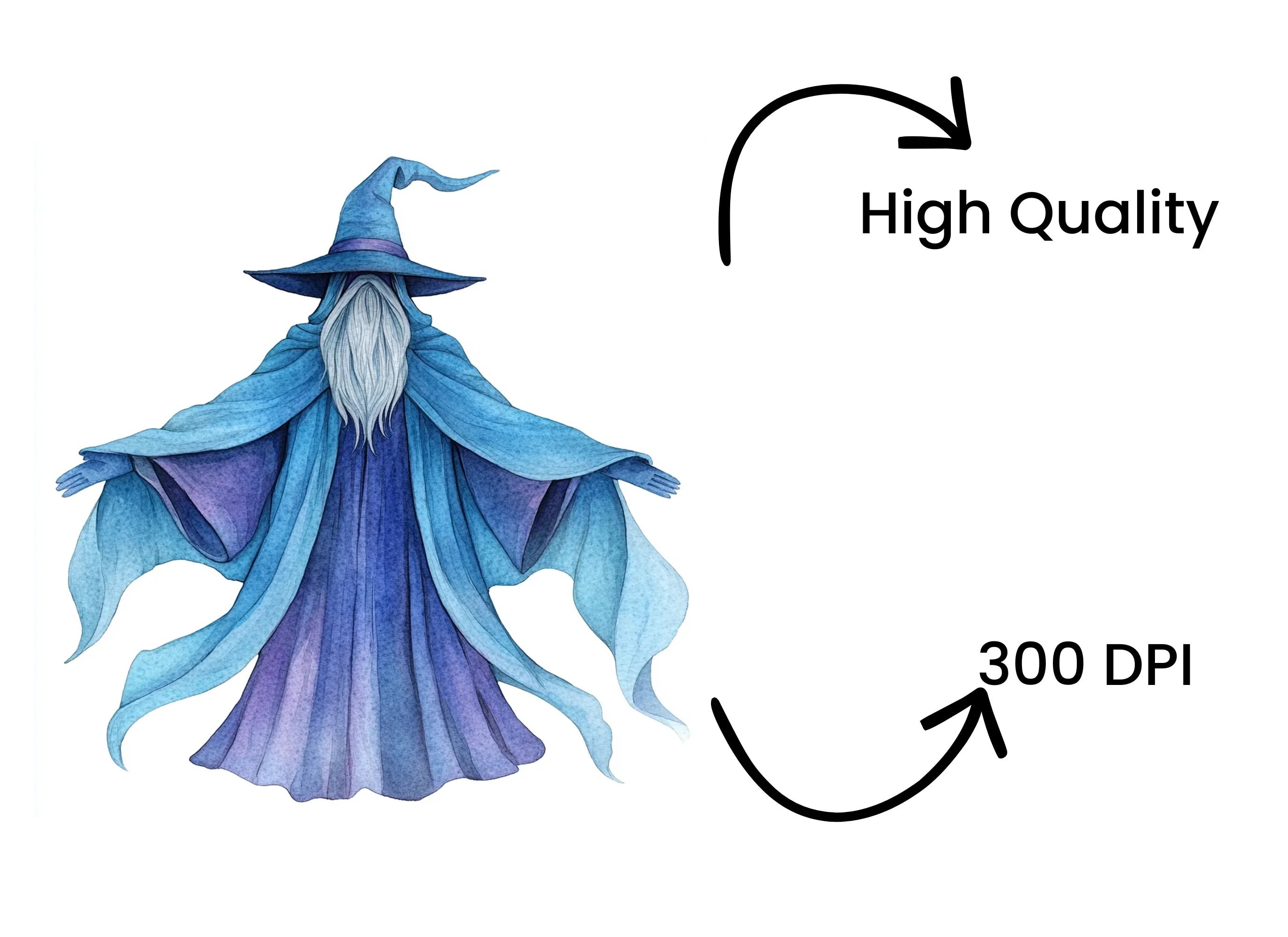 Blue Wizard Clipart Bundle
