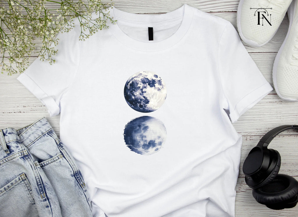 Moon Phases Reflection Clipart Bundle