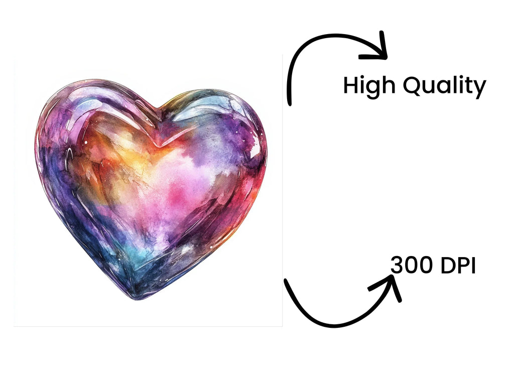 Gemstone Hearts Clipart Bundle