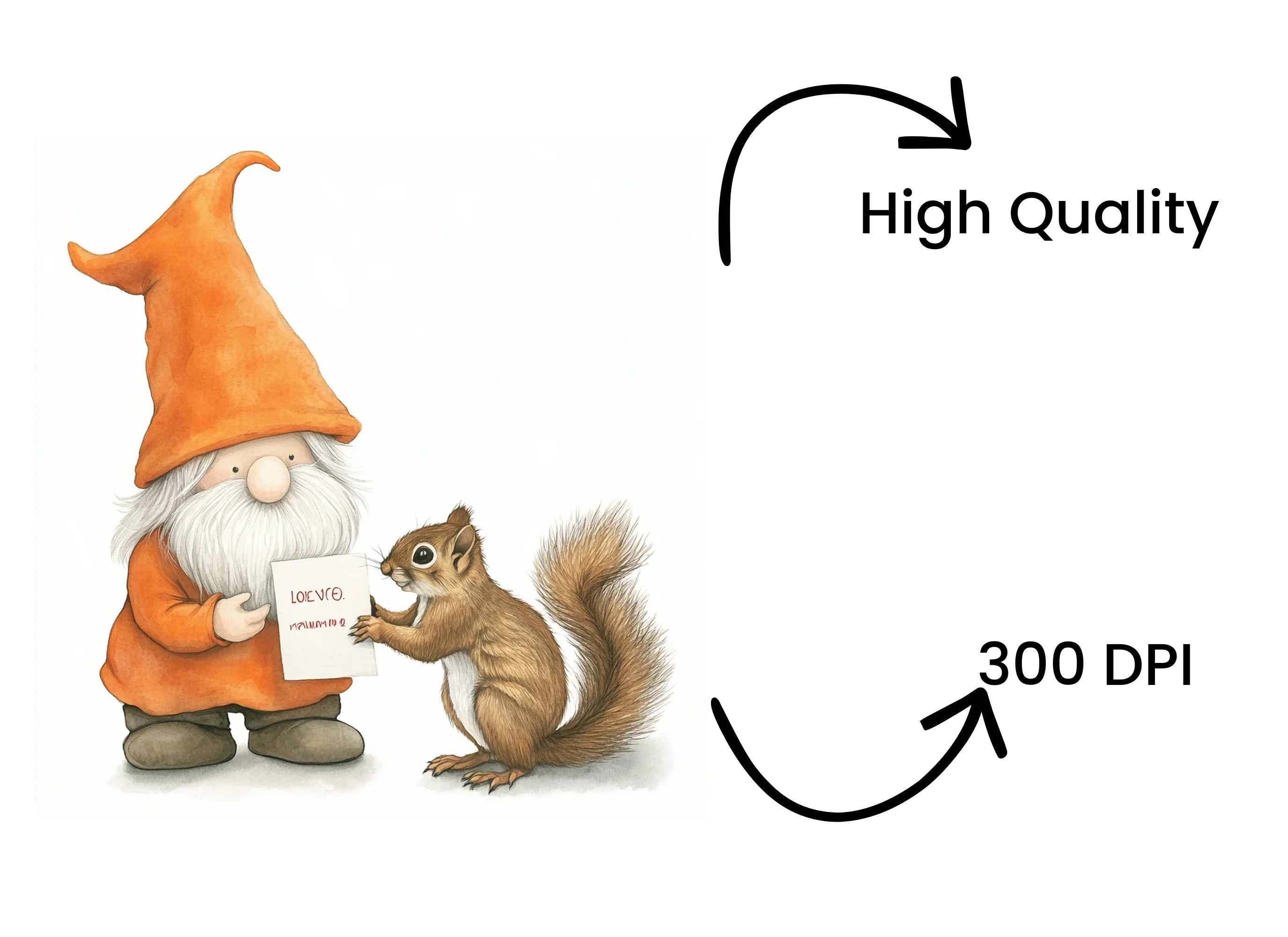 Gnomes and Squirrels with Letters Clipart Bundle