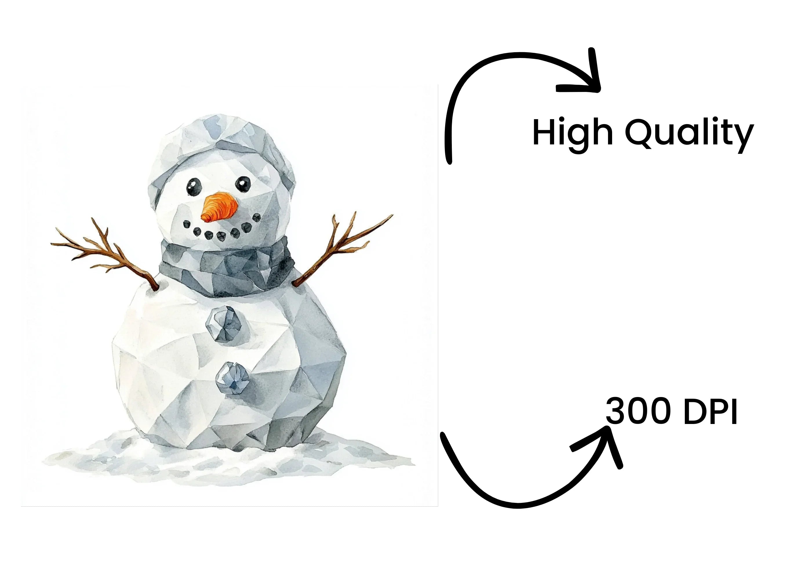 Geometric Snowman Clipart Bundle