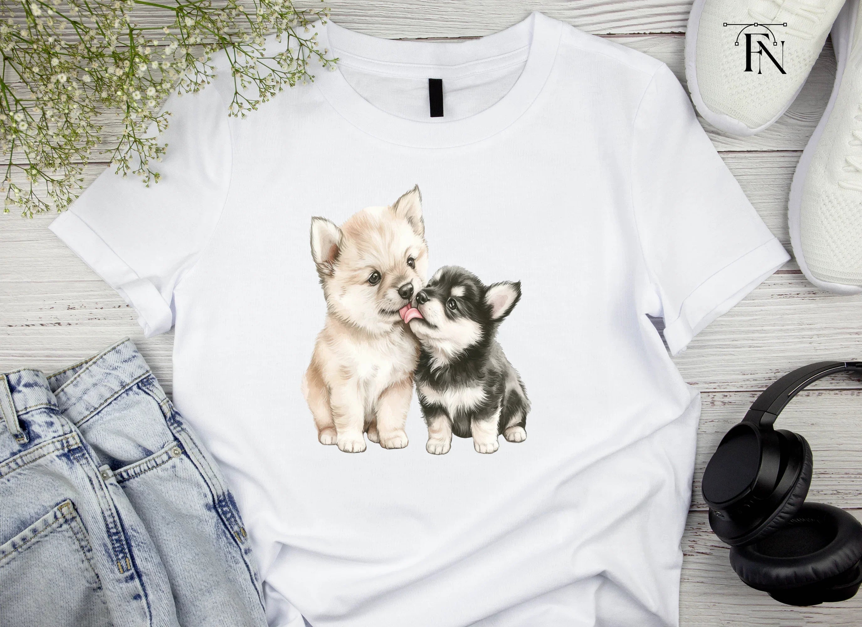 Playful Puppy Kisses Clipart Bundle