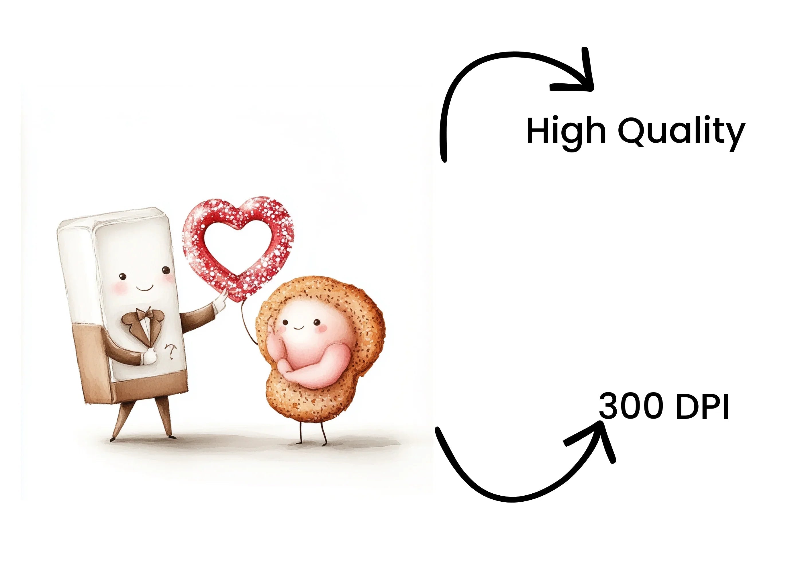 Sweet Milk and Donut Love Clipart Bundle