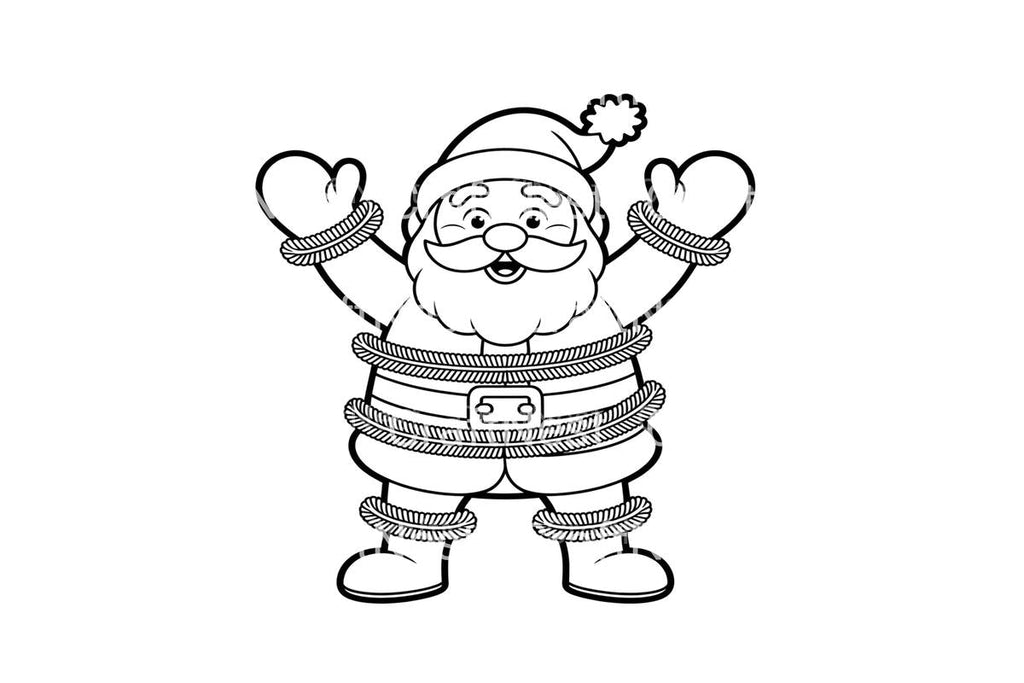 Santa Claus Stuck in Christmas Lights Coloring Books