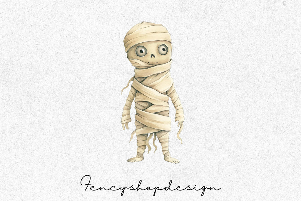Cute Spooky Mummy Clipart Bundle