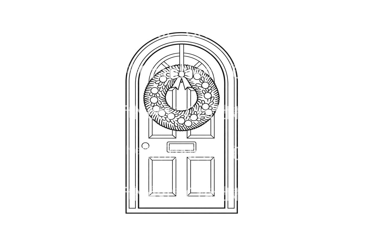 Christmas Wreath Door Coloring Books
