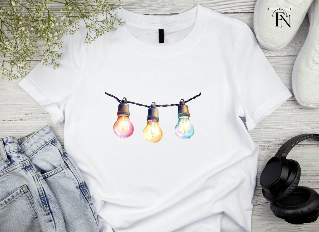 Colorful String Lights Clipart Bundle