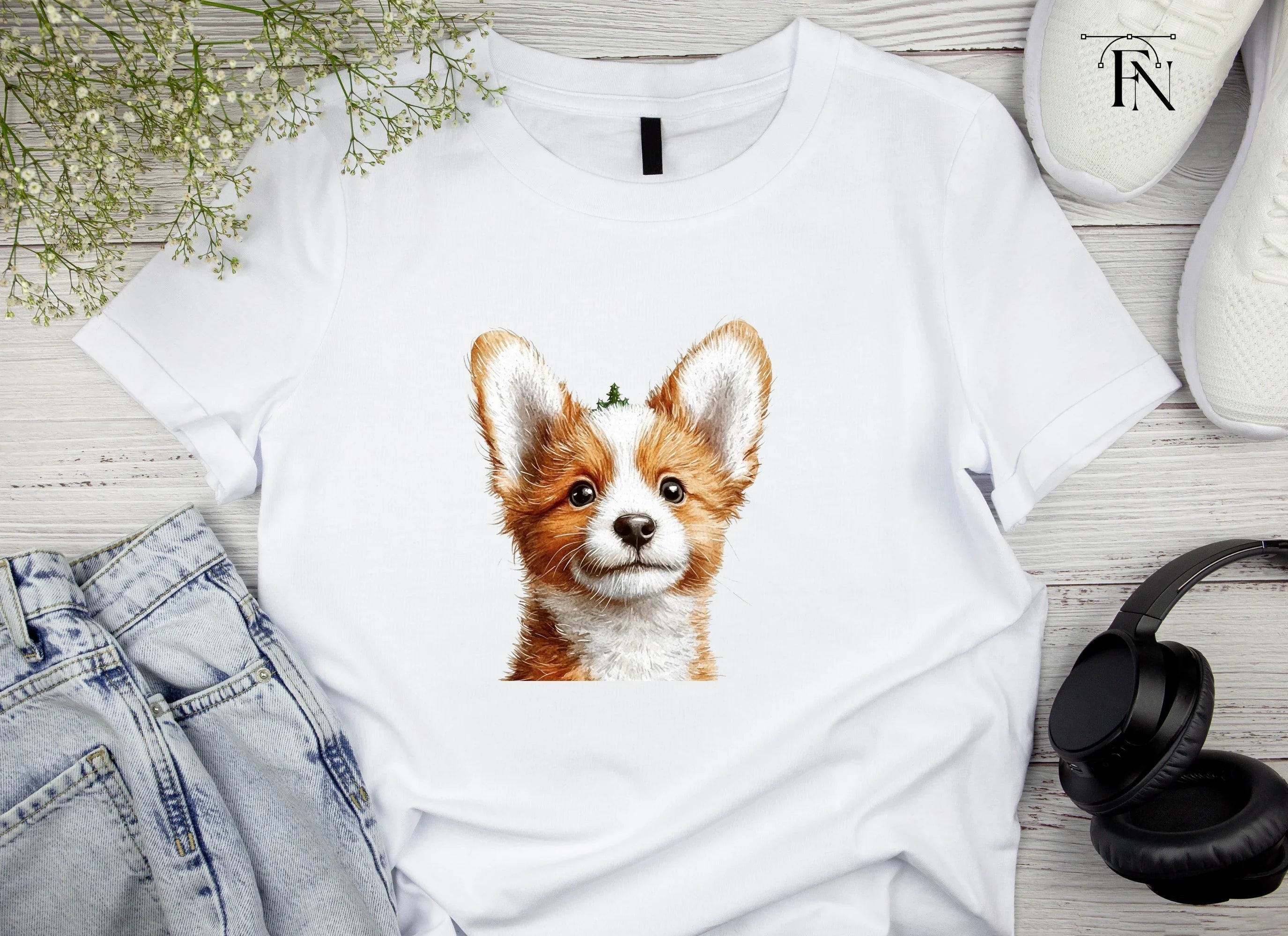 Cute Corgi Puppy Face Clipart Bundle