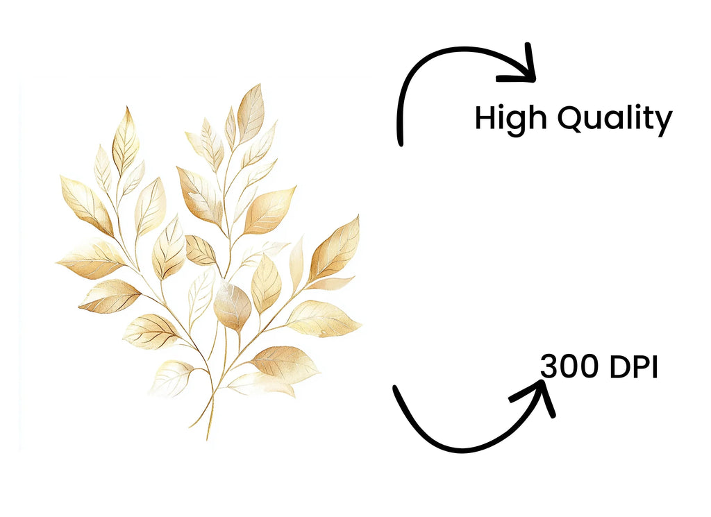 Golden Leaves Clipart Bundle