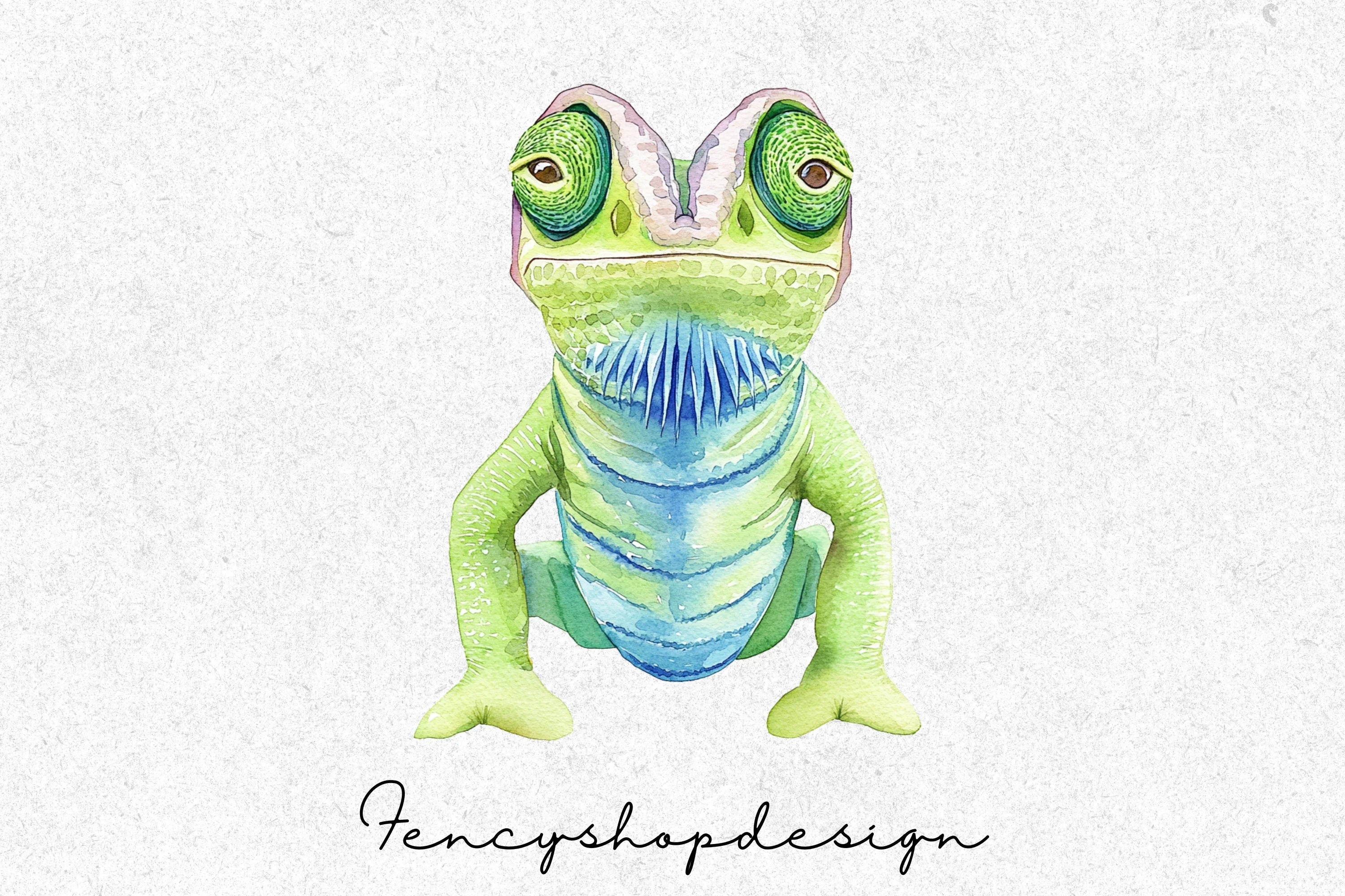 Cute Chameleon Clipart Bundle
